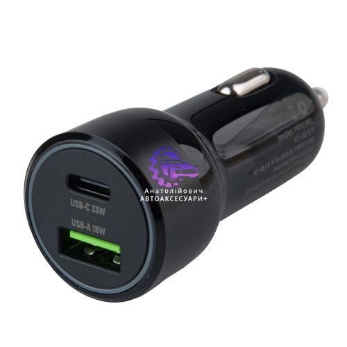 Авто зарядка VOIN 51W USB-C PD 33W + QC3.0 18W C-51210Q фото