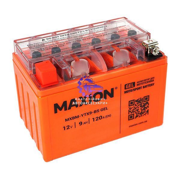 Мотоакумулятор MAXION MXBM-YTX9-BS GEL 12V 9Ah 120A (L+) MXBM-YTX9-BS GEL фото