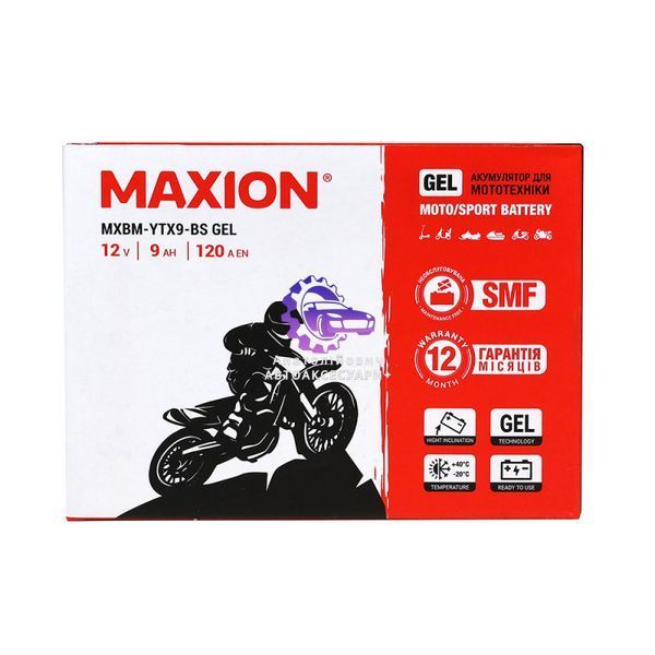 Мотоакумулятор MAXION MXBM-YTX9-BS GEL 12V 9Ah 120A (L+) MXBM-YTX9-BS GEL фото