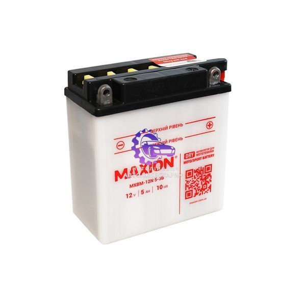 Мотоакумулятор MAXION MXBM-12N5-3B DRY 12V 5Ah 50A (R+) MXBM-12N5-3B фото