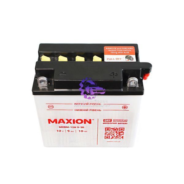 Акумулятор мотоциклетний Maxion MXBM-12N9-3B 12V 9Ah DRY (сухозаряджений) MXBM-12N9-3B фото