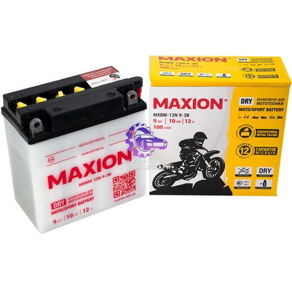 Мото акумулятор MAXION MXBM-12N9-3B 12V 9Ah 100A -+ (Арт. MXBM-12N9-3) MXBM-12N9-3 фото