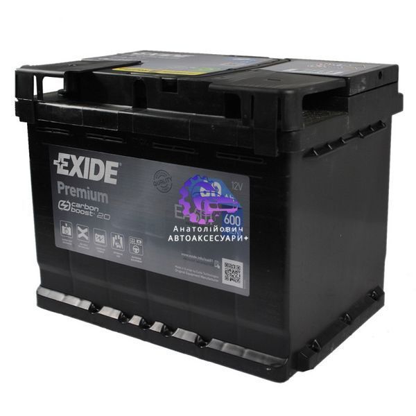 Акумулятор EXIDE Premium EA601 60Ah 600A L+ &ndash; європейський необслуговуваний АКБ класу Premium EA601 фото