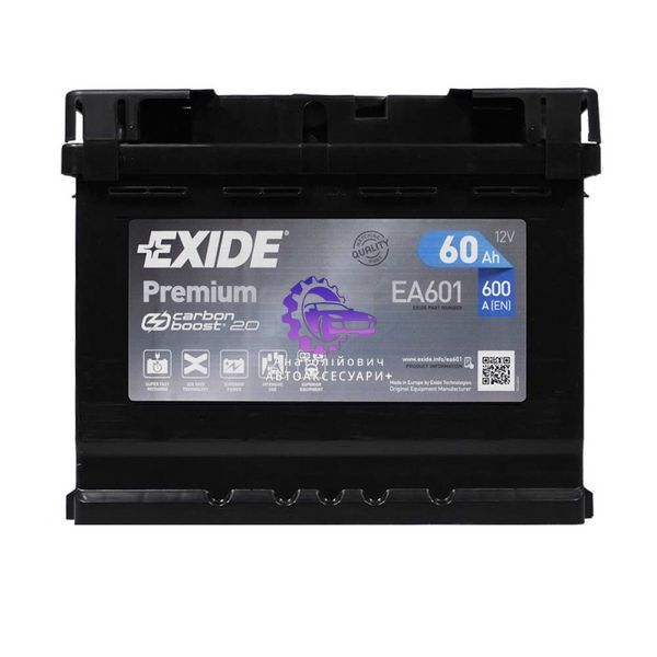 Акумулятор EXIDE Premium EA601 60Ah 600A L+ &ndash; європейський необслуговуваний АКБ класу Premium EA601 фото