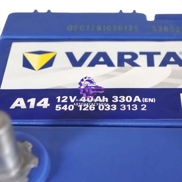 Автомобільний акумулятор VARTA Blue Dynamic Asia A14 40Ah 330A R+ (B19 т. к.) (Арт. 533058) 533058 фото