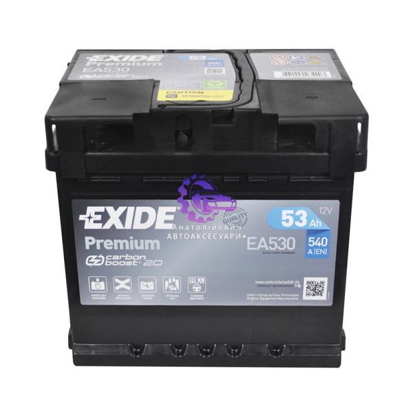 Автомобільний акумулятор EXIDE Premium EA530 53Ah 540A R+ (Арт. EA530) EA530 фото