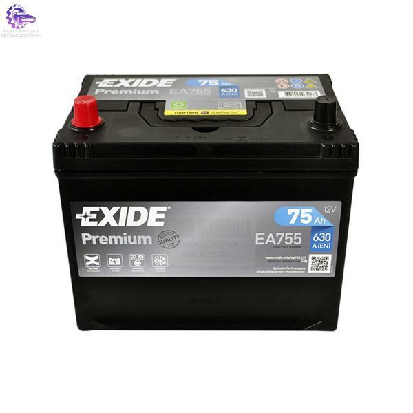 Акумулятор EXIDE Premium Asia 75Ah 630A L+ D26 EA755 фото