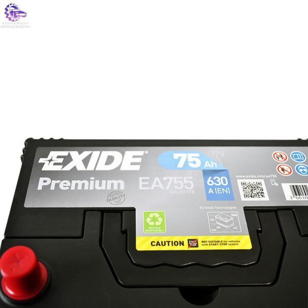 Акумулятор EXIDE Premium Asia 75Ah 630A L+ D26 EA755 фото