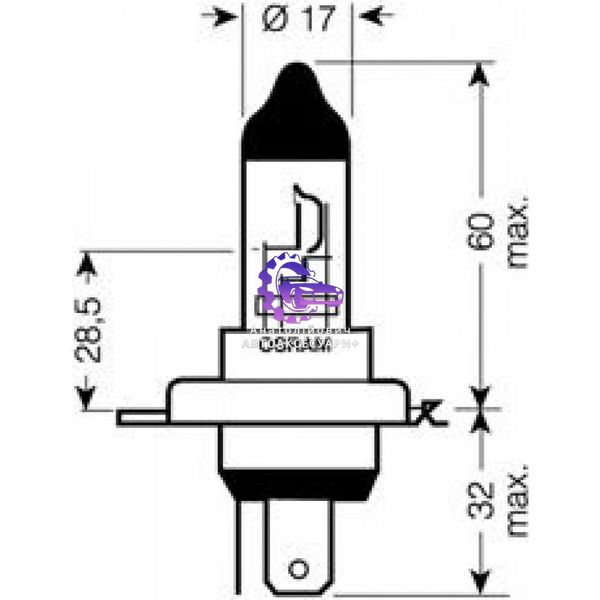 Галогенова лампа Osram H4 Original 64193 60/55W P43T (Арт. 64193) 64193 фото