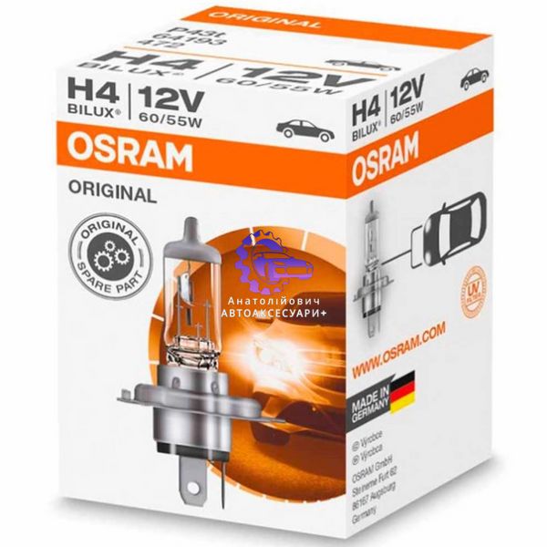 Галогенова лампа Osram H4 Original 64193 60/55W P43T (Арт. 64193) 64193 фото