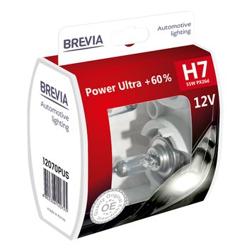 Галогенова Лампа Brevia H7 12V 55W PX26d Power Ultra+ 60% S2 (12070PUS) 12070PUS фото