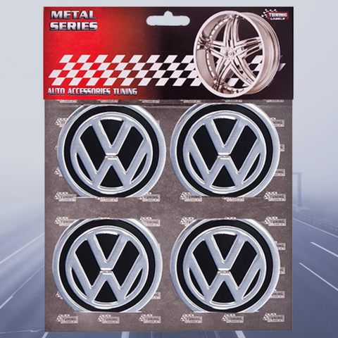 Наклейки на ковпаки &mdash; VOLKSWAGEN Чорні &Oslash;60 мм Комплект 4 шт. (арт. 43759) 43759 фото