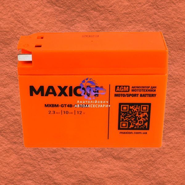 Мото акумулятор MAXION MXBM-GT4B-5 GEL 12V 2.3Ah 30A R+ AGM (Арт. mxgt4b5) mxgt4b5 фото