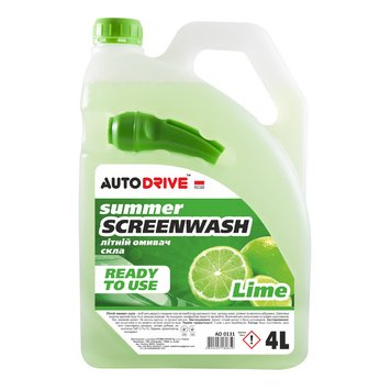 Склоомивач Літній Auto Drive Summer Screen Wash Lime, 4л (AD0131) AD0131 фото