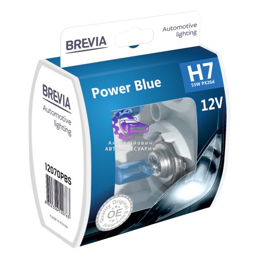 Галогенова лампа Brevia H7 12V 55W PX26d Power Blue S2, 2 шт (Арт. 12070PBS) 12070PBS фото