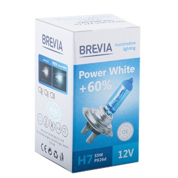 Галогенова Лампа Brevia H7 12V 55W PX26d Power White +60% 4300K CP (Арт.12070PWC) 12070PWC фото