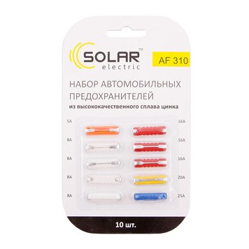 Набір запобіжників SOLAR "циліндричних" AF310, 10 шт. AF310 фото