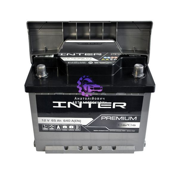 Автомобільний акумулятор INTER Premium 65Ah 640A R+ Євроформат (Арт. 4820219073703) 4820219073703 фото