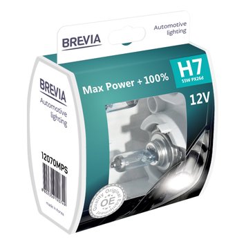 Галогенна Лампа Brevia H7 12V 55W PX26d Max Power +100% S2 (Арт.12070MPS) 12070MPS фото