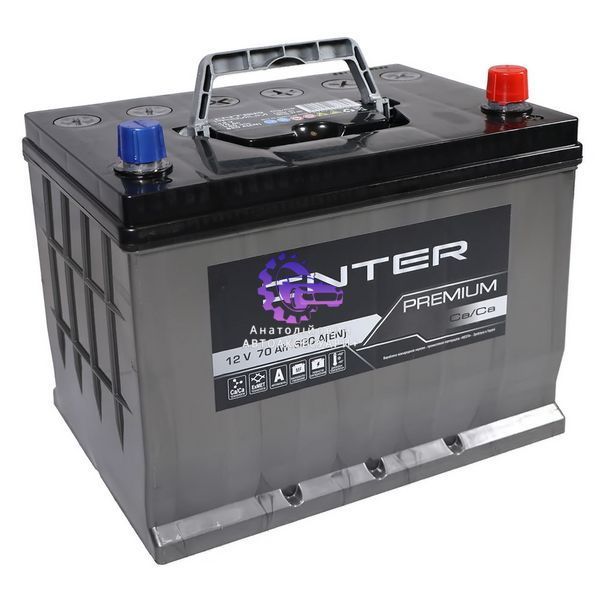Автомобільний акумулятор INTER Premium Asia 70Ah 620A R+ Азійський формат (Арт. 4820219073857) 4820219073857 фото